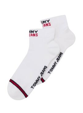 Pack 2 Chaussettes Tommy Jeans Bracelets de Cheville Blancs
