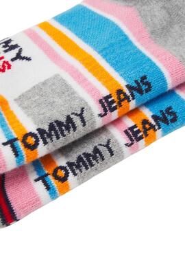 Chaussettes Tommy Jeans Invisible Rayures Multi Femme
