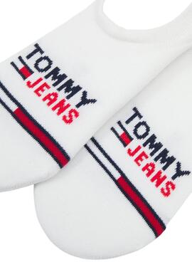 Chaussettes Tommy Jeans Logo Invisibles Blancs