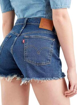 Short Jeans Levis 501 Original Bleu pour Femme