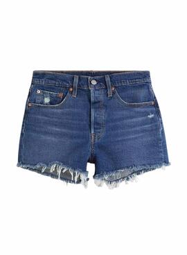 Short Jeans Levis 501 Original Bleu pour Femme
