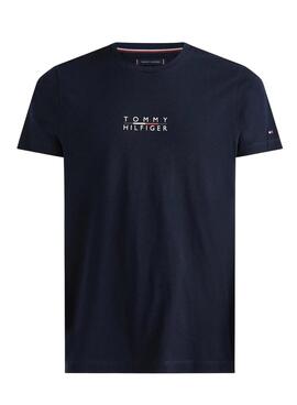 T-Shirt Tommy Hilfiger Square Logo Bleu Marine Homme