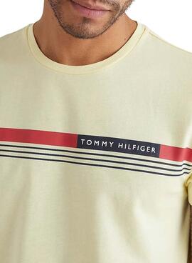 T-Shirt Tommy Hilfiger Front Logo Amarilla Homme