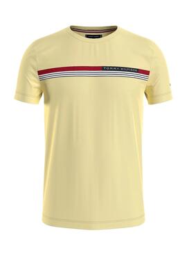 T-Shirt Tommy Hilfiger Front Logo Amarilla Homme