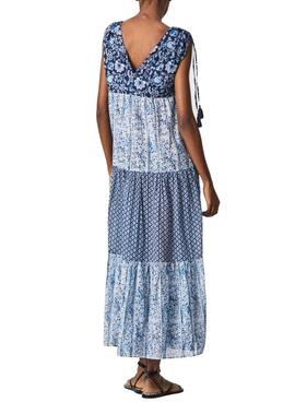 Robe Pepe Jeans Marielle Boho Bleu pour Femme