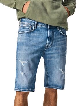Bermuda Pepe Jeans Stanley Bleu Jean pour Homme