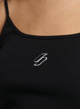 T-Shirt Superdry Code Tirantes Noire pour Femme