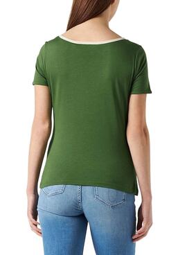 T-Shirt Naf Naf Lettres Vert pour Femme