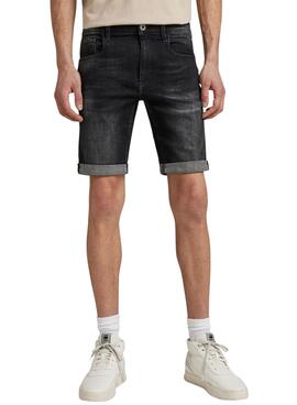 Bermuda Denim G-Star 3301 Slim Noire pour Homme