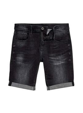 Bermuda Denim G-Star 3301 Slim Noire pour Homme