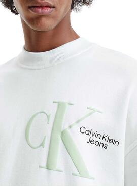 Sweat Calvin Klein Dynamic Crew Blanc Homme