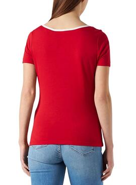 T-Shirt Naf Naf Lettres Rouge pour Femme
