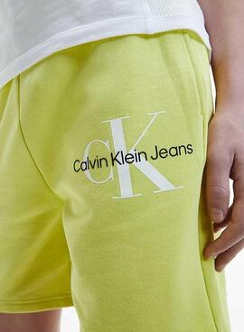 Bermuda Calvin Klein Shiny Jaune pour Garçon