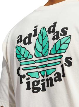T-Shirt Adidas Trefoil Leaves Blanc pour Homme