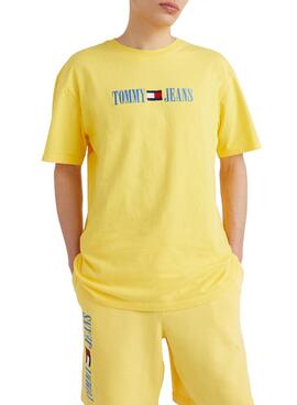 T-Shirt Tommy Jeans ABO POP Jaune pour Homme