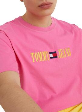 T-Shirt Tommy Jeans ABO POP Rose pour Homme