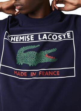 T-Shirt Lacoste Made in France Marina pour Homme