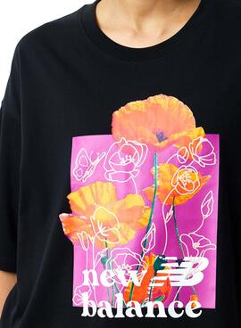 T-Shirt New Balance Essentiels Super Floraison Noire