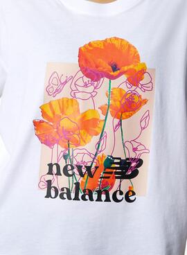 T-Shirt New Balance Essentiels Super Floraison Blanc