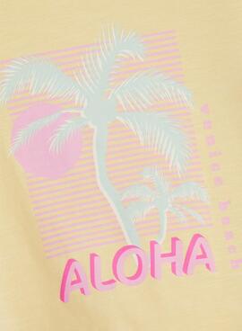 T-Shirt Name It Jesa Aloha Jaune pour Fille