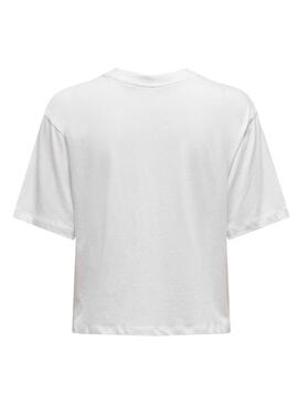 T-Shirt Only Estampé Cherry Blanc Femme