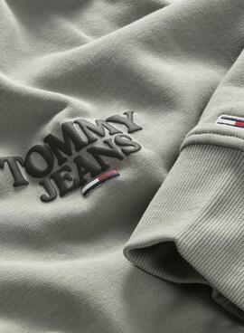 Sweat Tommy Jeans Tonal Entry Grap Vert Homme