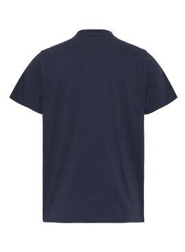 T-Shirt Tommy Jeans Contrast Pocket Bleu Marine Homme