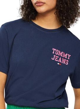 T-Shirt Tommy Jeans POP DROP Marina pour Femme