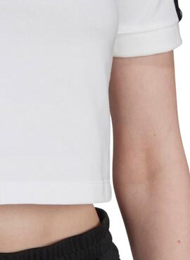 Top Crop Adidas Adicolor Blanc pour Femme