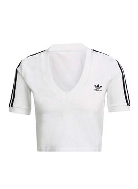 Top Crop Adidas Adicolor Blanc pour Femme