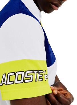Polo Lacoste Sport Colorblock Blanc pour Homme