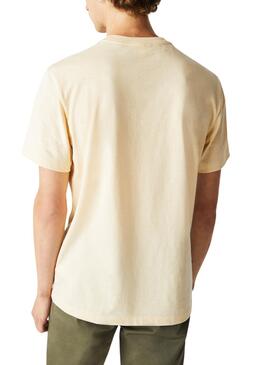 T-Shirt Lacoste Signature Jaune pour Homme