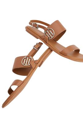 Sandales Tommy Hilfiger Monogram Brun Femme