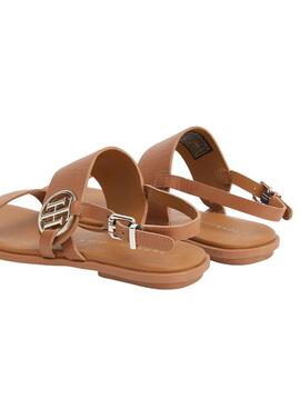 Sandales Tommy Hilfiger Monogram Brun Femme
