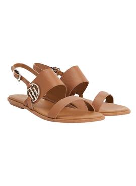 Sandales Tommy Hilfiger Monogram Brun Femme