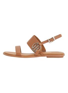 Sandales Tommy Hilfiger Monogram Brun Femme