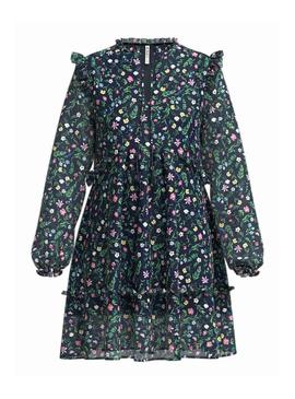Robe Pepe Jeans Demi Flores Bleu Marine pour Femme