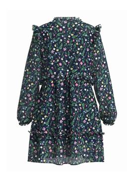 Robe Pepe Jeans Demi Flores Bleu Marine pour Femme
