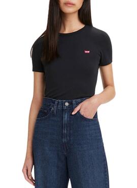 T-Shirt Levis Rib Baby Noire pour Femme