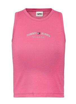 T-Shirt Tommy Jeans Crop Timeless Rose Femme