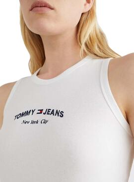 T-Shirt Tommy Jeans Crop Timeless Blanc Femme