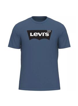 T-Shirt Levis Graphic Crewneck Logo Bleu Homme
