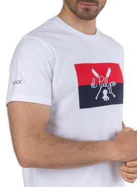 T-Shirt El Pulpo Patch Blanc pour Homme