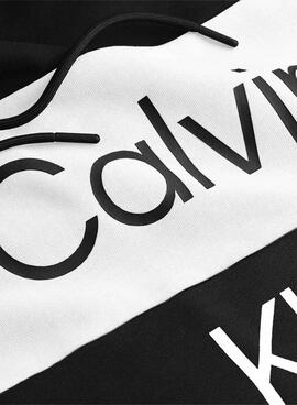 Sweat Calvin Klein Logo Contraste Noire Homme