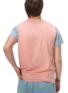 T-Shirt El Pulpo Colourblock  Corail pour Homme