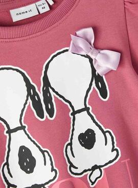 Sweat Name It Snoopy Rose pour Fille