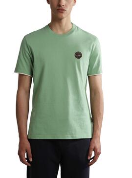 T-Shirt Napapijri S-Whale Vert pour Homme