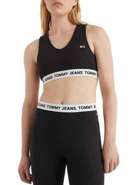 Top Tommy Jeans Super Crop Noire pour Femme
