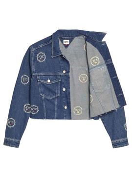 Veste Denim Tommy Jeans Brodé Bleu Femme