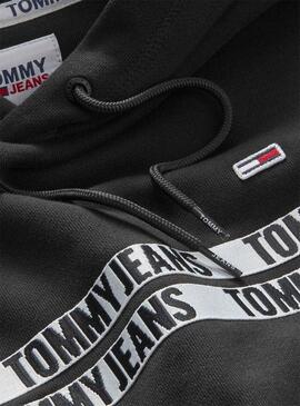 Sweat Tommy Jeans Tape Noire pour Homme